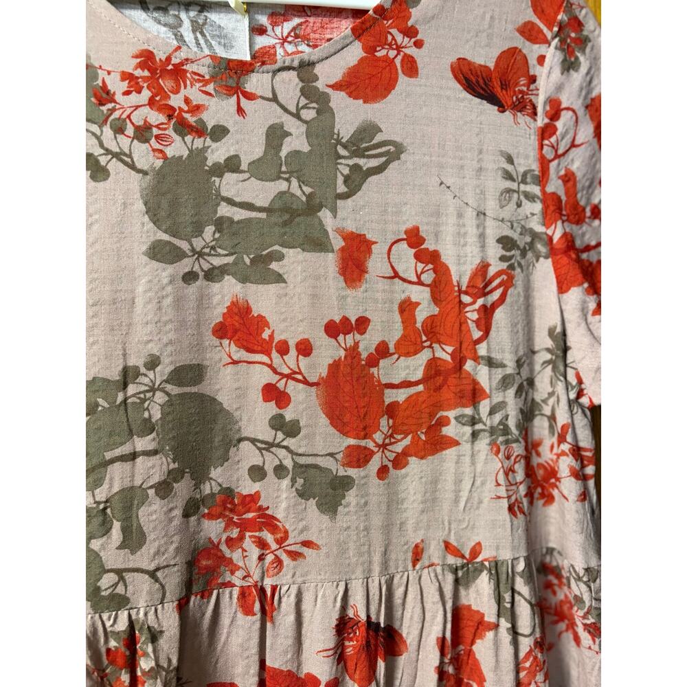 EJF Purple and Red Floral Short Sleeve Maxi Dress NEW - Picture 9 of 11